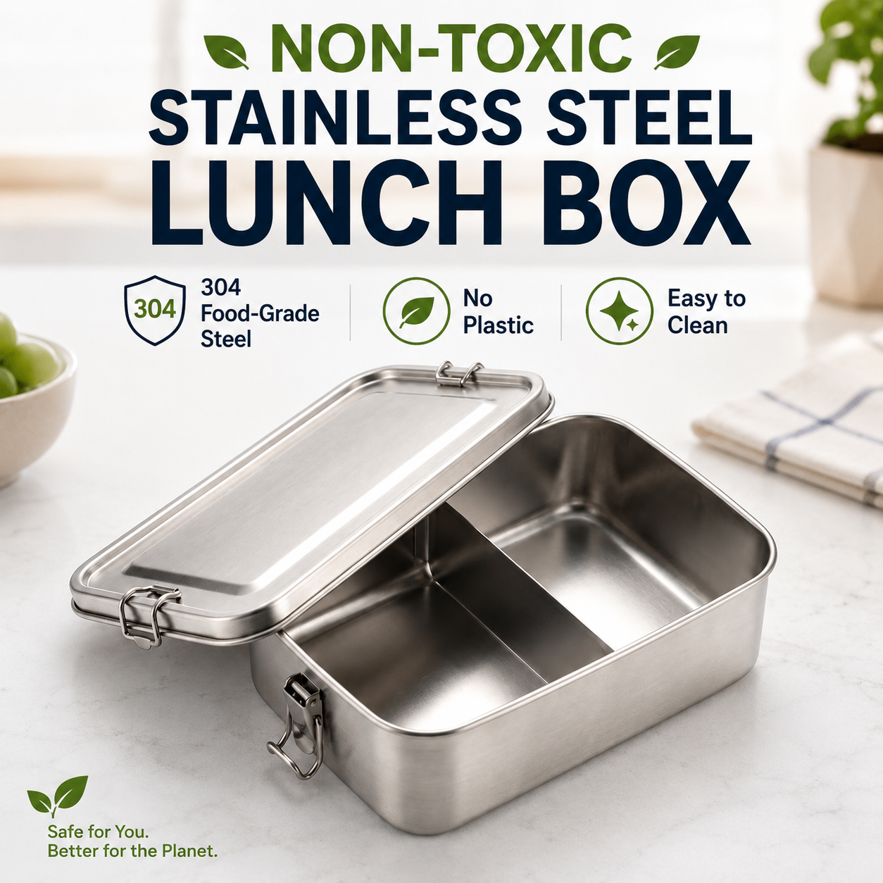 Non-Toxic Stainless Steel Lunch Box
