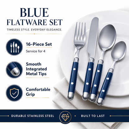 Jubilee Blue 16-Piece Flatware Set